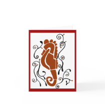 Fancy sea horse note card