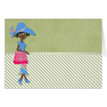 Fancy Shopping Lady African American Greeting Cards