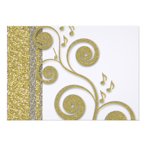 Fancy Silver Gold Glitter Event Invitation
