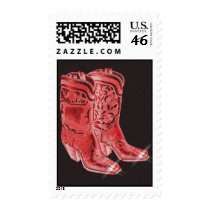 Fancy Style Rodeo Cowboy Western Boots On Stamps