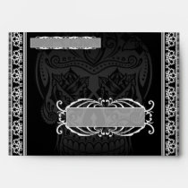 Fancy Sugar Skull Day of the Dead Wedding Envelope