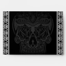Fancy Sugar Skull Day of the Dead Wedding Envelope