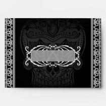 Fancy Sugar Skull Day of the Dead Wedding Envelope