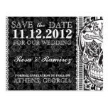 Fancy Sugar Skull Save the Date Postcard