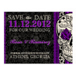 Fancy Sugar Skull Save the Date Postcard