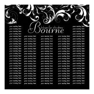 Fancy Swirl Damask Seating Chart for Reception print
