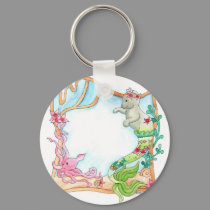 Fancy Tail Mercat with Squid keychains