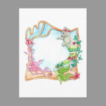 Fancy Tail Mercat with Squid postcards