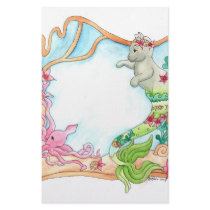Fancy Tail Mercat with Squid stationery by BeMusedArt Fancy Tail Mercat with Squid stationery