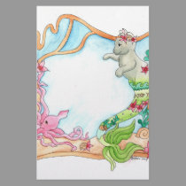 Fancy Tail Mercat with Squid stationery