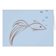 Fancy tailed goldfish card