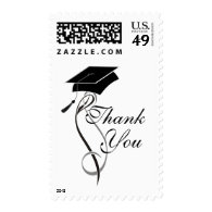 Fancy Thank You Graduation Postage Stamps