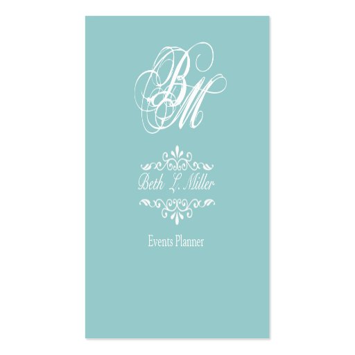 Fancy Times  Monogram Business Card (front side)