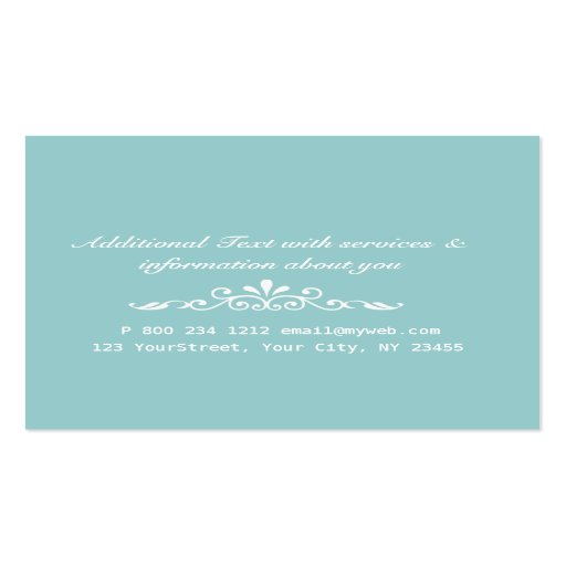 Fancy Times  Monogram Business Card (back side)