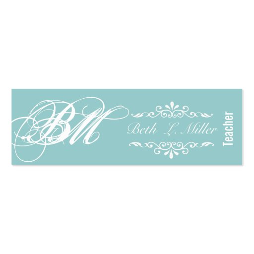 Fancy Times  Monogram Business Card Templates (front side)