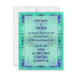 fancy turquoise blue wedding invitations