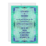 fancy turquoise blue wedding invitations