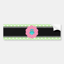 Fancy turquoise owl bumper stickers