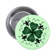 Fancy victorian shamrock St Patricks Day Pinback Buttons