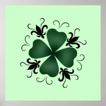Fancy victorian shamrock St Patricks Day Posters
