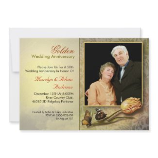 fancy vintage 50th wedding anniversary invitations