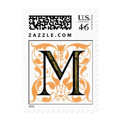 Fancy Vintage Letter 'M' Postage Zazzle