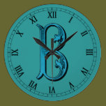 Fancy Vintage Monogram B wall clocks