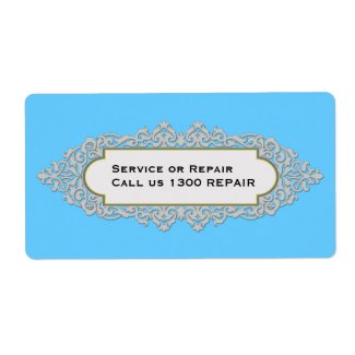 Fancy Vintage Style service repair tag label