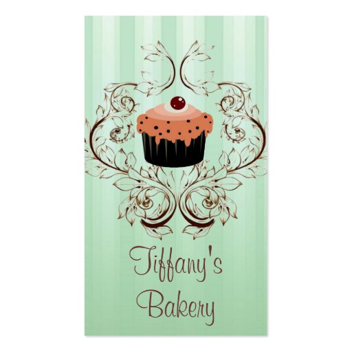 Fancy Vintage Victorian Bakery Business Boutique Business Card Templates (front side)