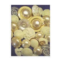 Fancy White Button Collage postcards by thebuttonlady Fancy White Button Collage postcards