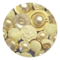 Fancy White Button Collage stickers by thebuttonlady Fancy White Button Collage stickers