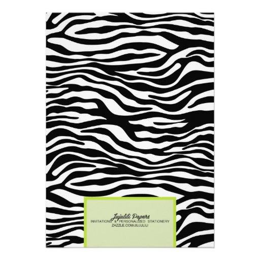Fancy Wild Lime Zebra Lingerie Shower Bachelorette Personalized Invitations