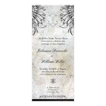 Fancy Winged Urban Tattoo Wedding Invitation