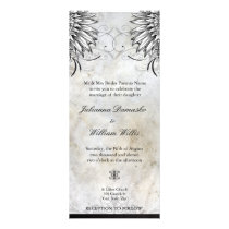 Fancy Winged Urban Tattoo Wedding Invitation