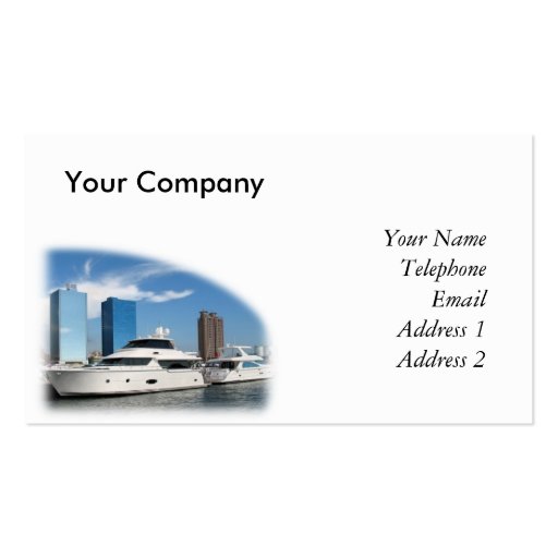 Fancy Yachts in Kaohsiung Port Business Card Template (front side)