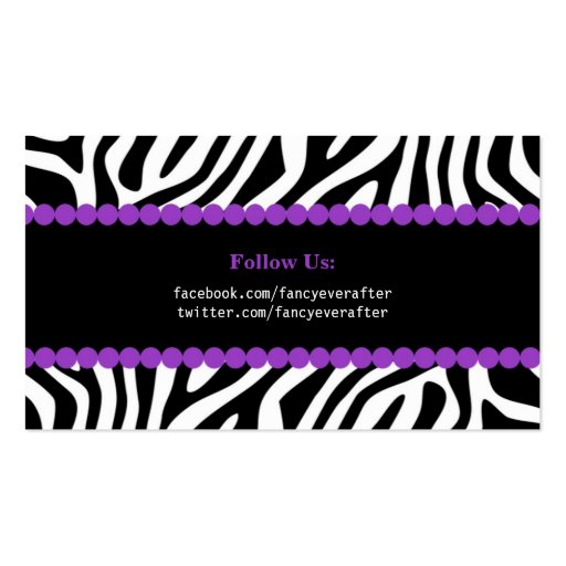 Fancy Zebra Print Business Card Template (back side)