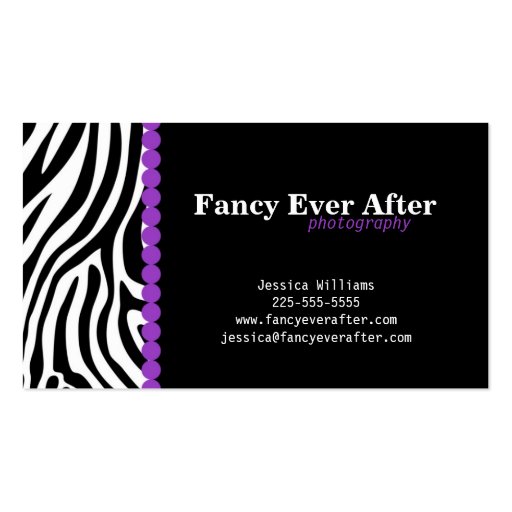 Fancy Zebra Print Business Card Template