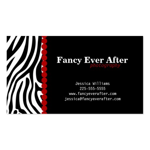 Fancy Zebra Print Business Card Templates