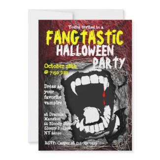 Fangtastic Halloween Party Invitation invitation