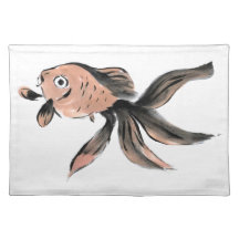 Fanny Fantail Goldfish, Sumi-e Placemat
