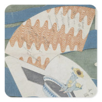 Fans floating on a stream square sticker