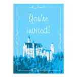Fantas Blue Fairytale Castle Royal Birthday Invite
