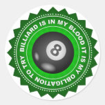 Fantastic Billiard Shield Round Stickers