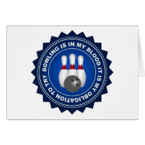 Fantastic Bowling Shield Greeting Card