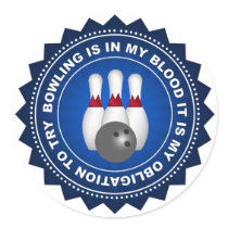 Fantastic Bowling Shield Round Sticker