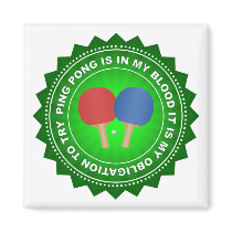 Fantastic Ping Pong Shield Refrigerator Magnets