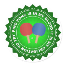 Fantastic Ping Pong Shield Round Sticker