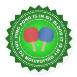 Fantastic Ping Pong Shield Round Sticker