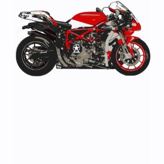 Fantastic Red Motorcycle Illustration shirt