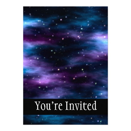 Fantastic Voyage Space Nebula Personalized Invite